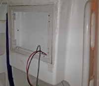 The foamboard surround epoxied into place. The gaps will be filled and sanded back